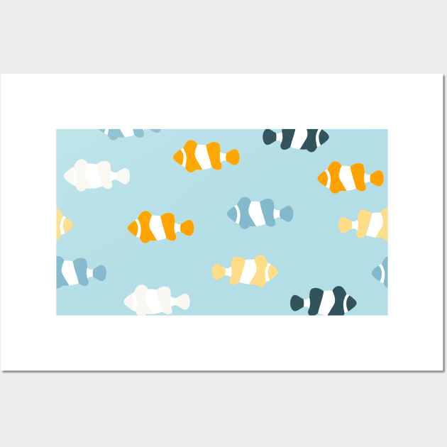 Abstract clown fish drawing Wall Art by SooperYela